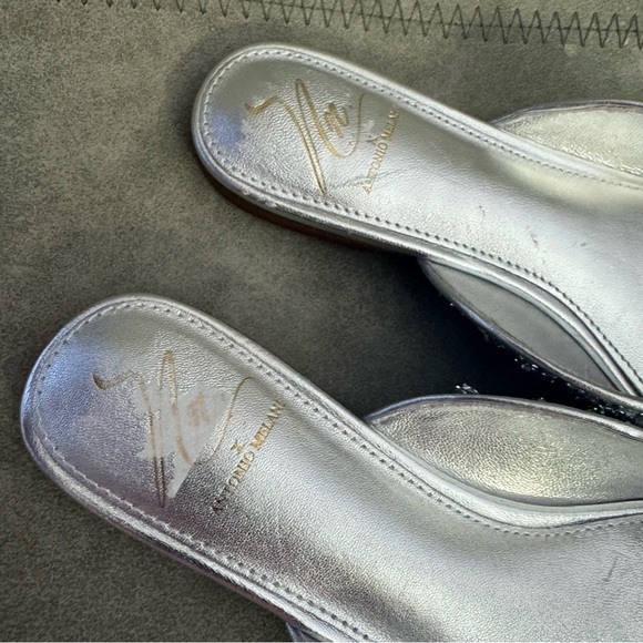 NWT Antonio Melani x The Nat Note Estrella Textured Ornamented Bow Dress Mules - Picture 13 of 14